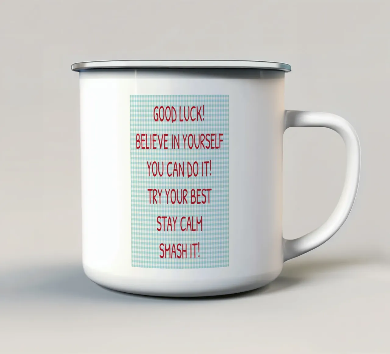 credere in se stessi tazza in smalto da genzaa