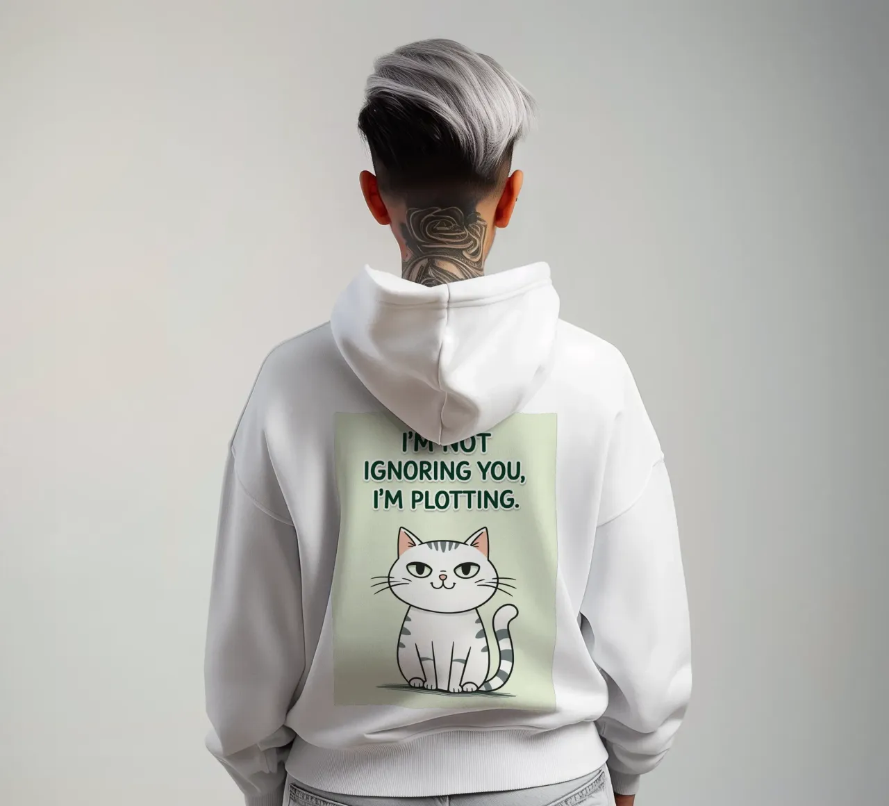 gatto non ti sto ignorando felpa con cappuccio da genzaa