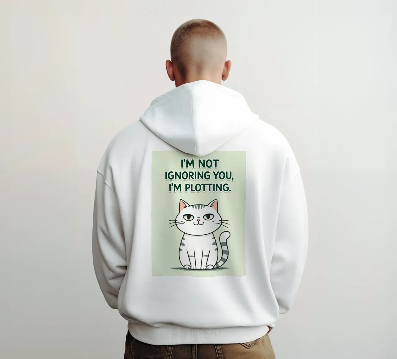 gatto non ti sto ignorando felpa con cappuccio da genzaa