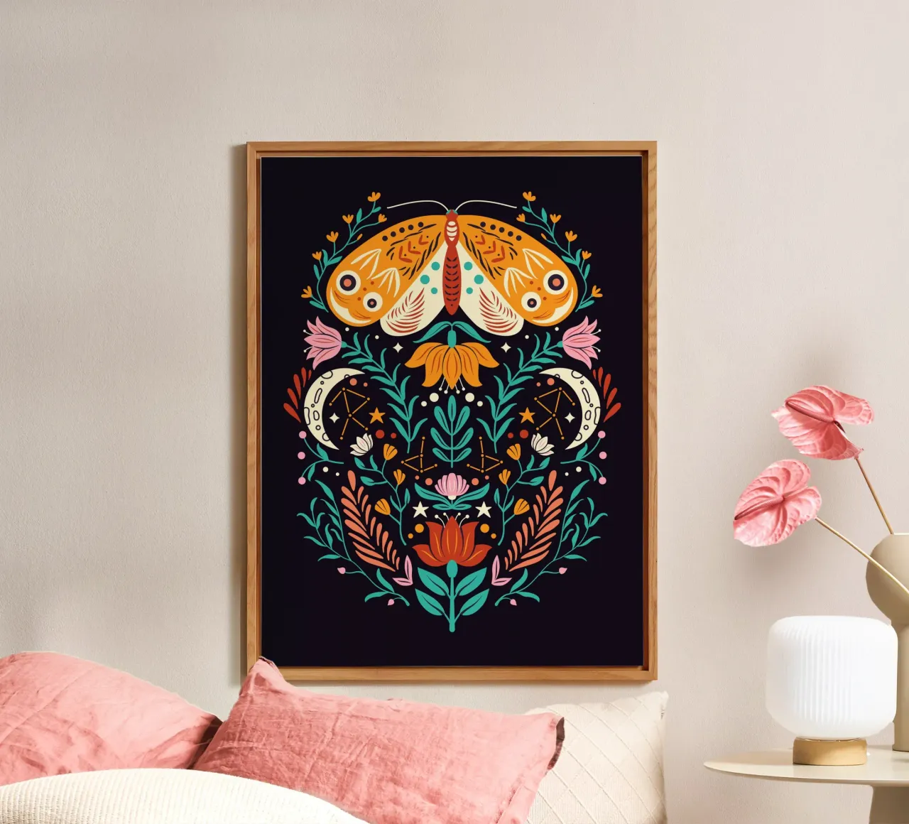 Scandinavian Folk Art alluminio dibond da Artsy Bessy