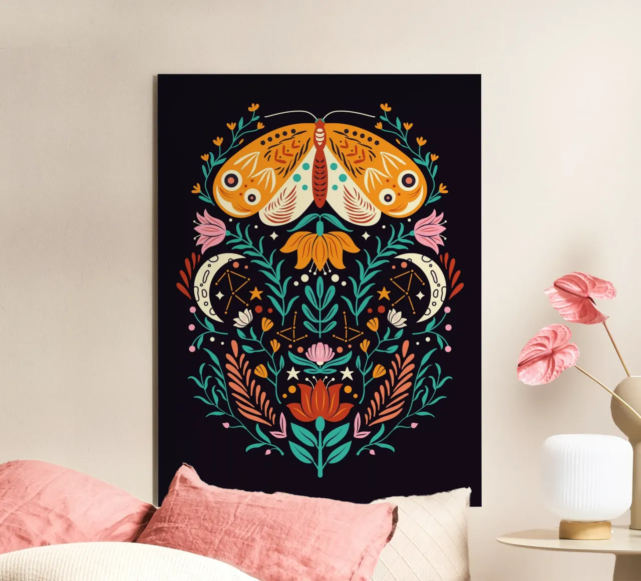 Scandinavian Folk Art alluminio dibond da Artsy Bessy