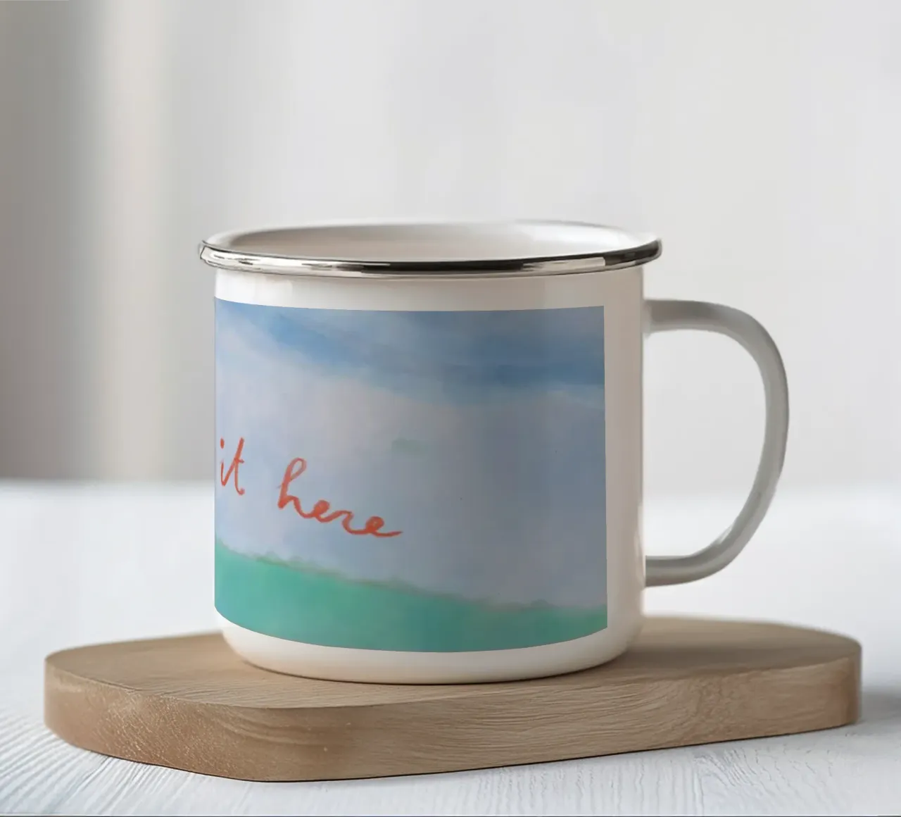 Let’s leave it here tazza in smalto da Patruschka Paints