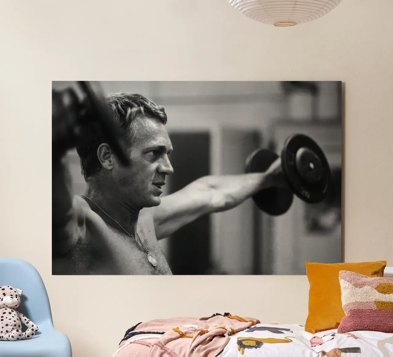 Sessione di ginnastica di Steve McQueen alluminio dibond da The memory