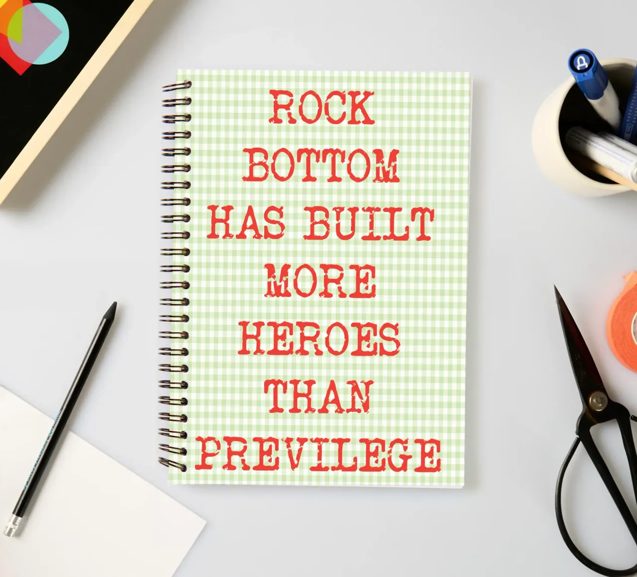 rock bottom has built more heroes than previlege spiral notebook by genzaa