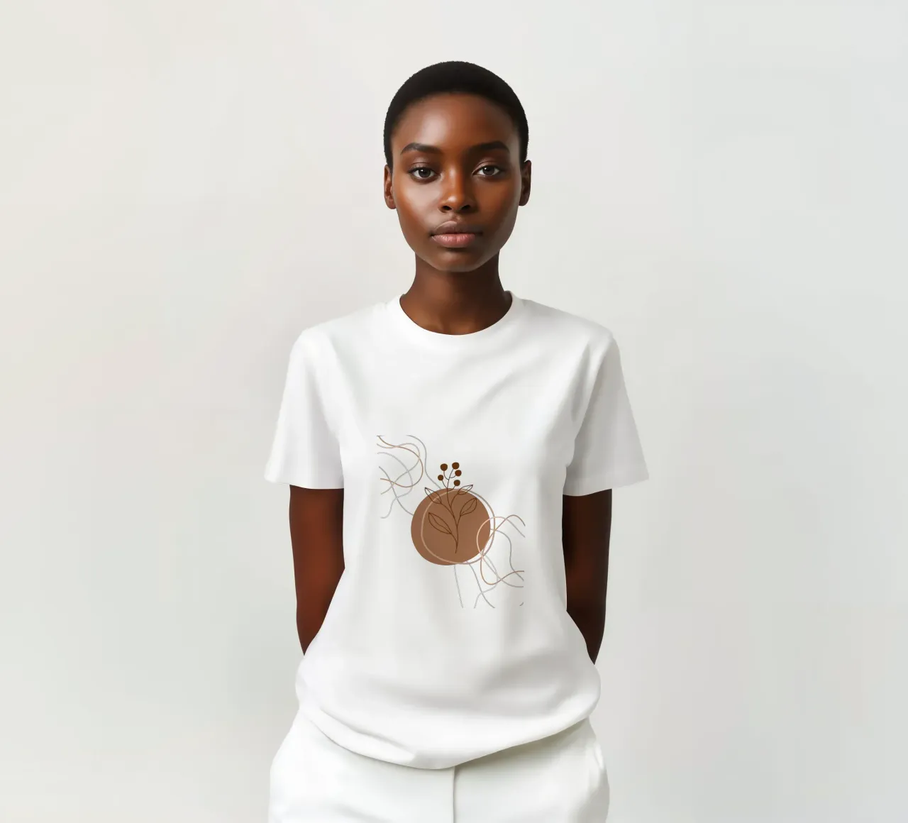 Fiori e foglie minimalisti t-shirt da YSV MINIMALIST