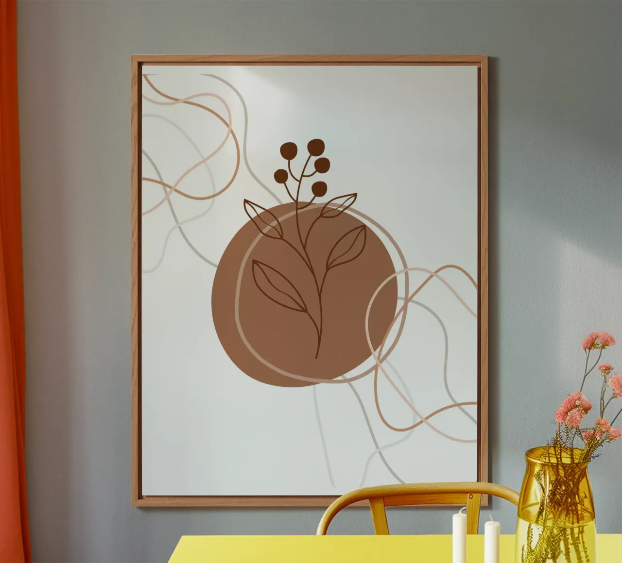 Fiori e foglie minimalisti alluminio dibond da YSV MINIMALIST