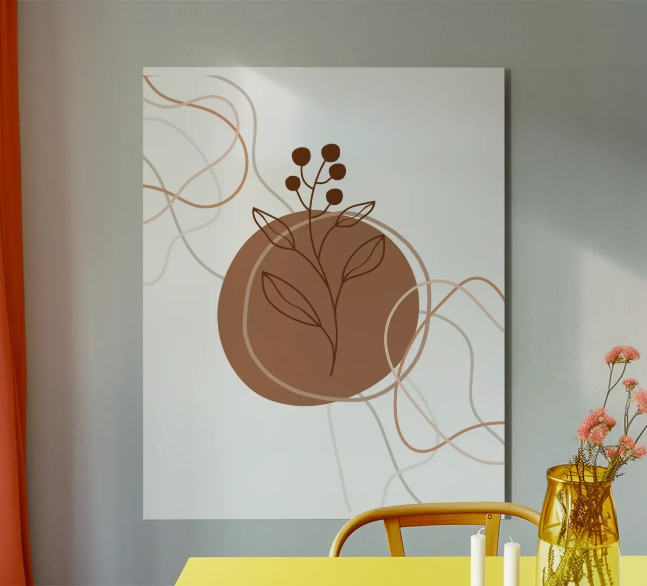 Fiori e foglie minimalisti alluminio dibond da YSV MINIMALIST