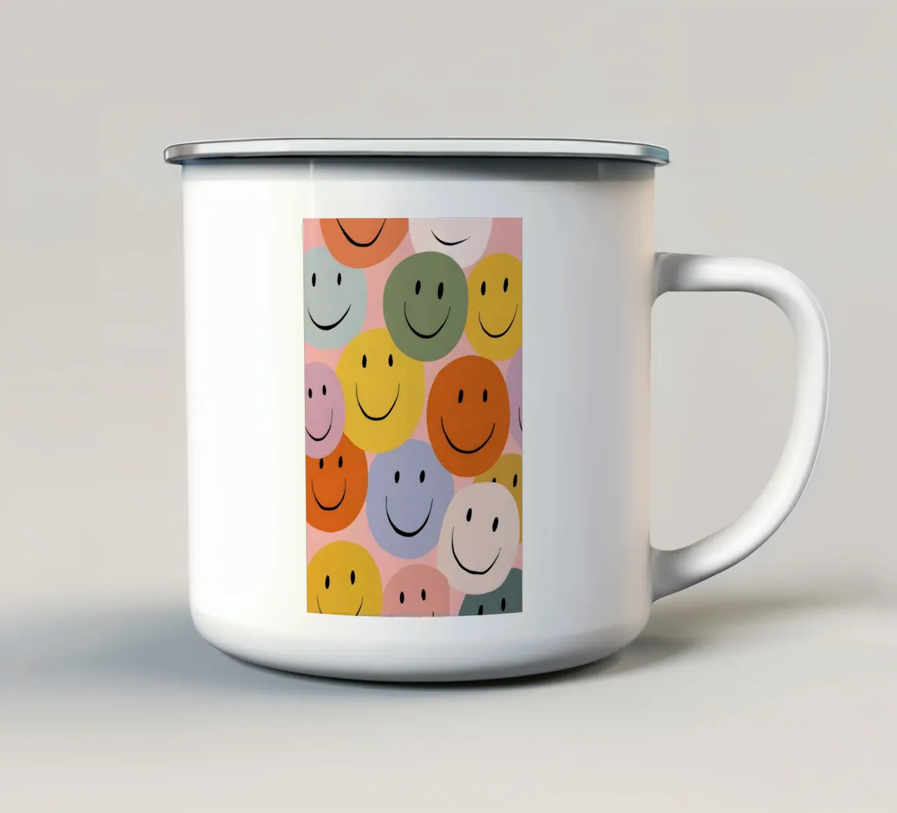 Smiles on Repeat tazza in smalto da Vibrant Berry Studio