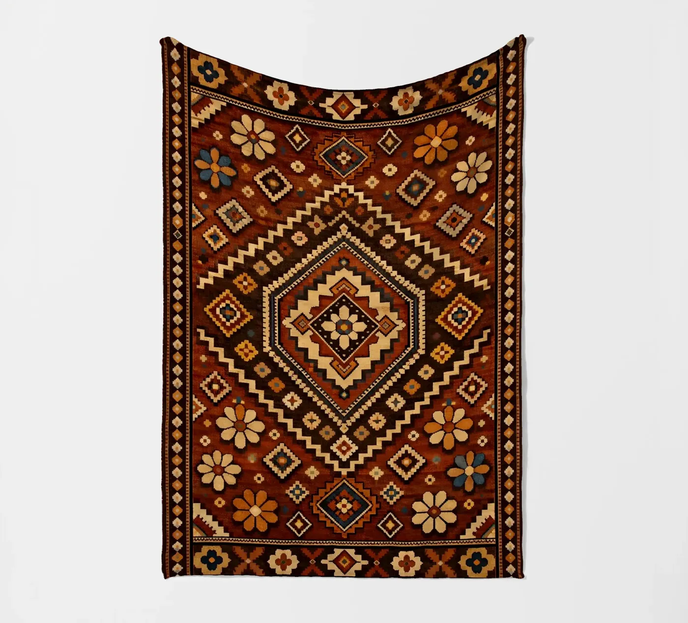 Nomadische Blüte Fleecedecke von Persian Pattern Haus