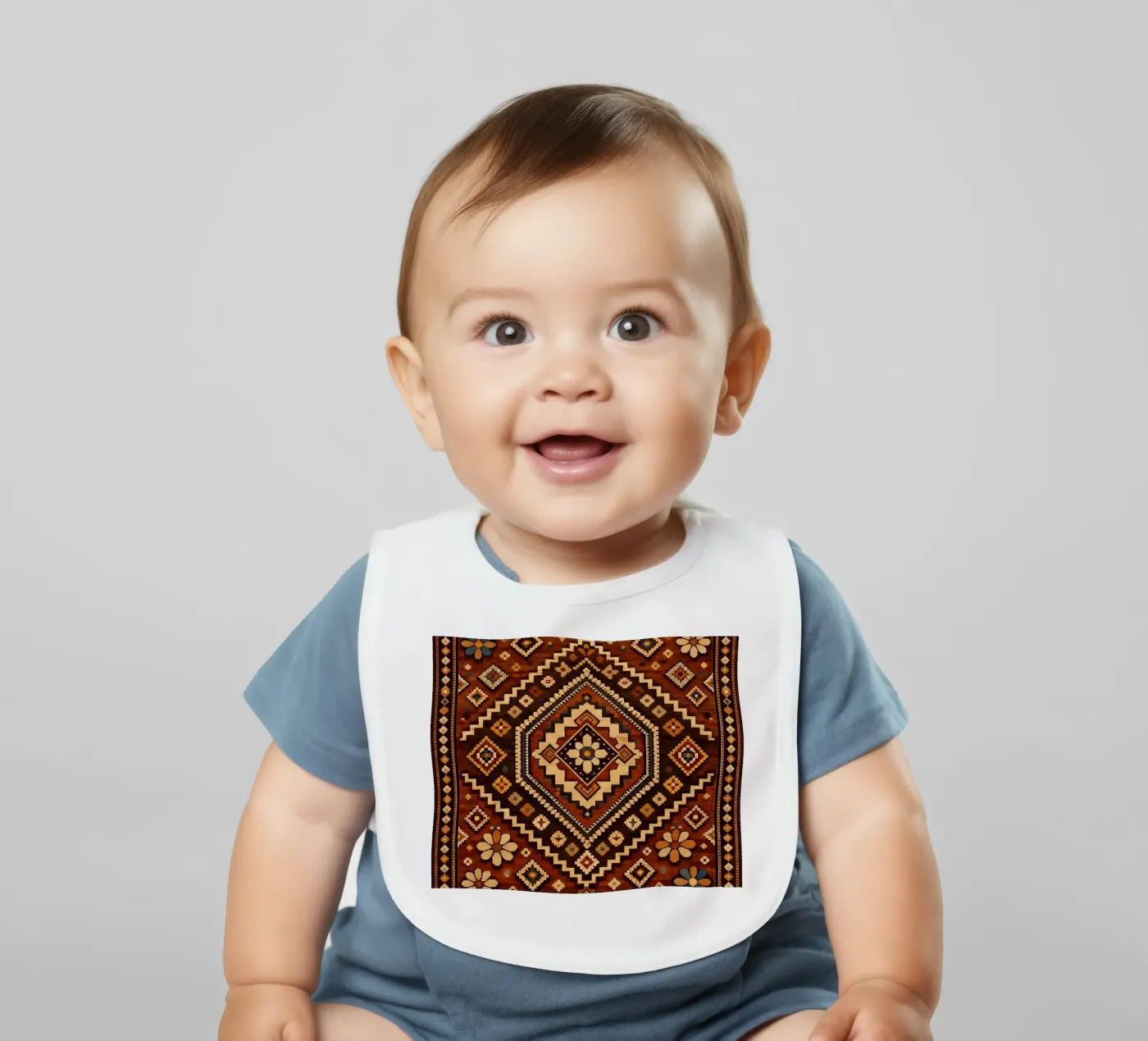 Nomadic Bloom baby bib by Persian Pattern Haus