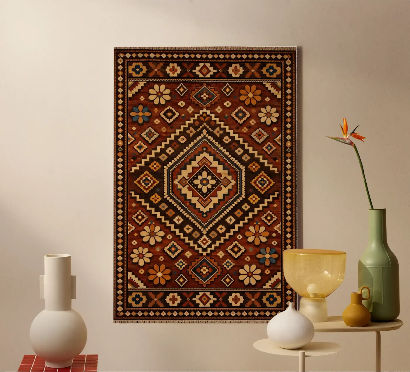 Nomadic Bloom canvas by Persian Pattern Haus