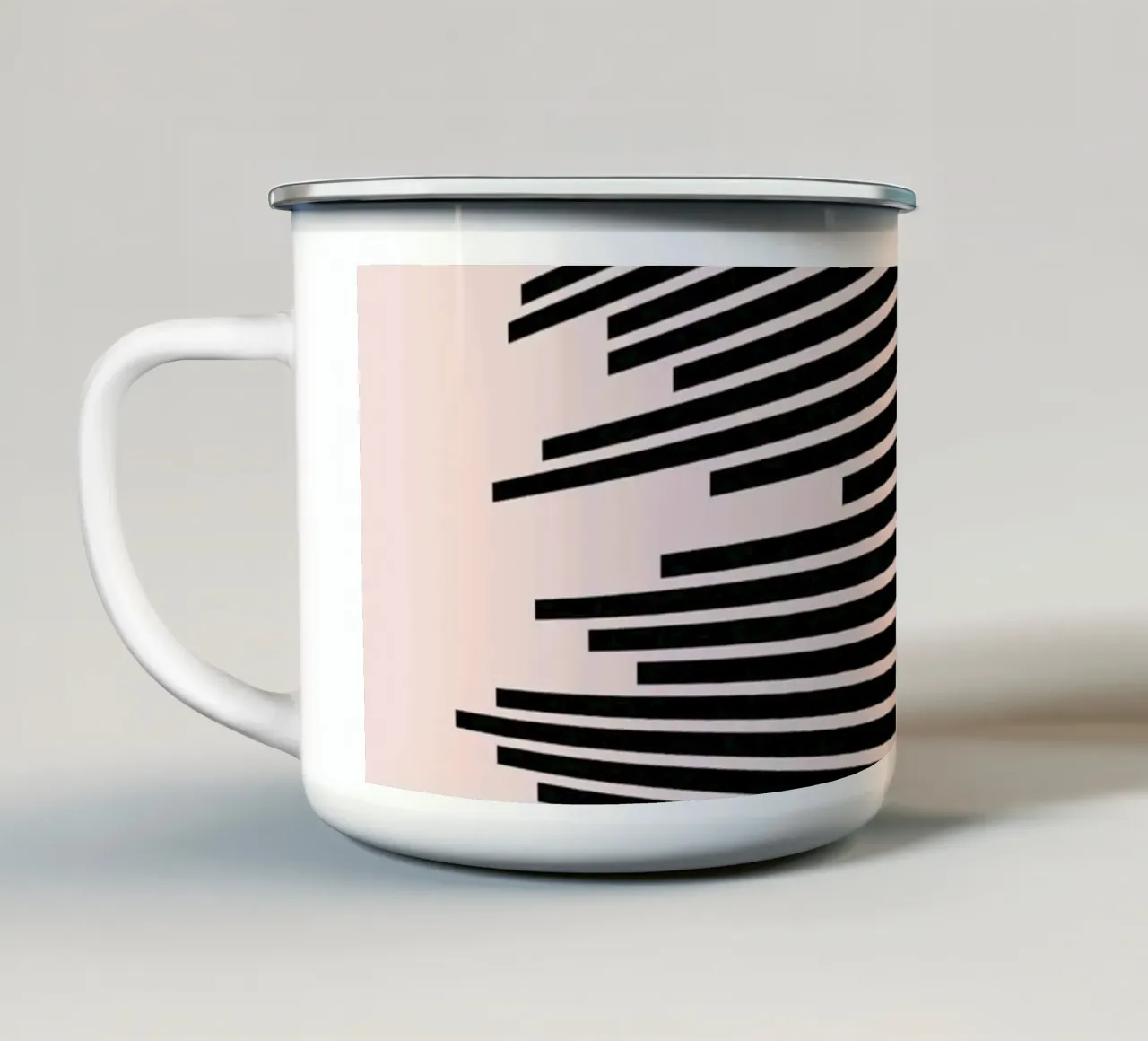 Mostra Bauhaus 1919 Composizione di linee con profondità tazza in smalto da Casa Vibes