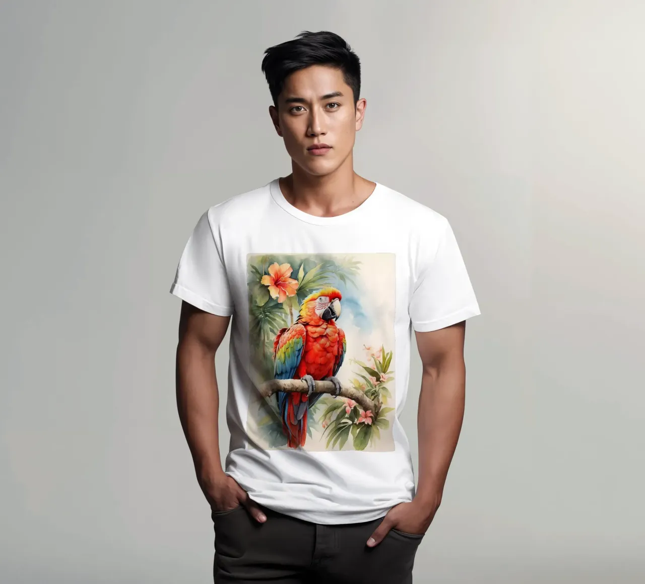 Pappagallo in acquerello t-shirt da 🎁 ARTVI-SHOP