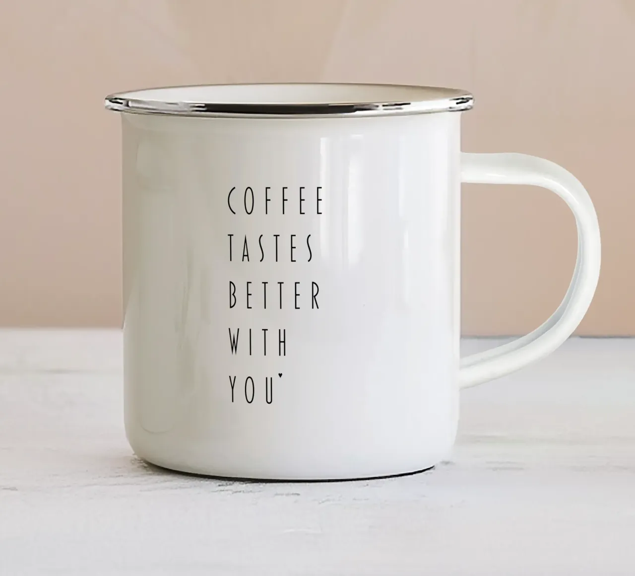 Coffee tastes better with you tazza in smalto da typolover