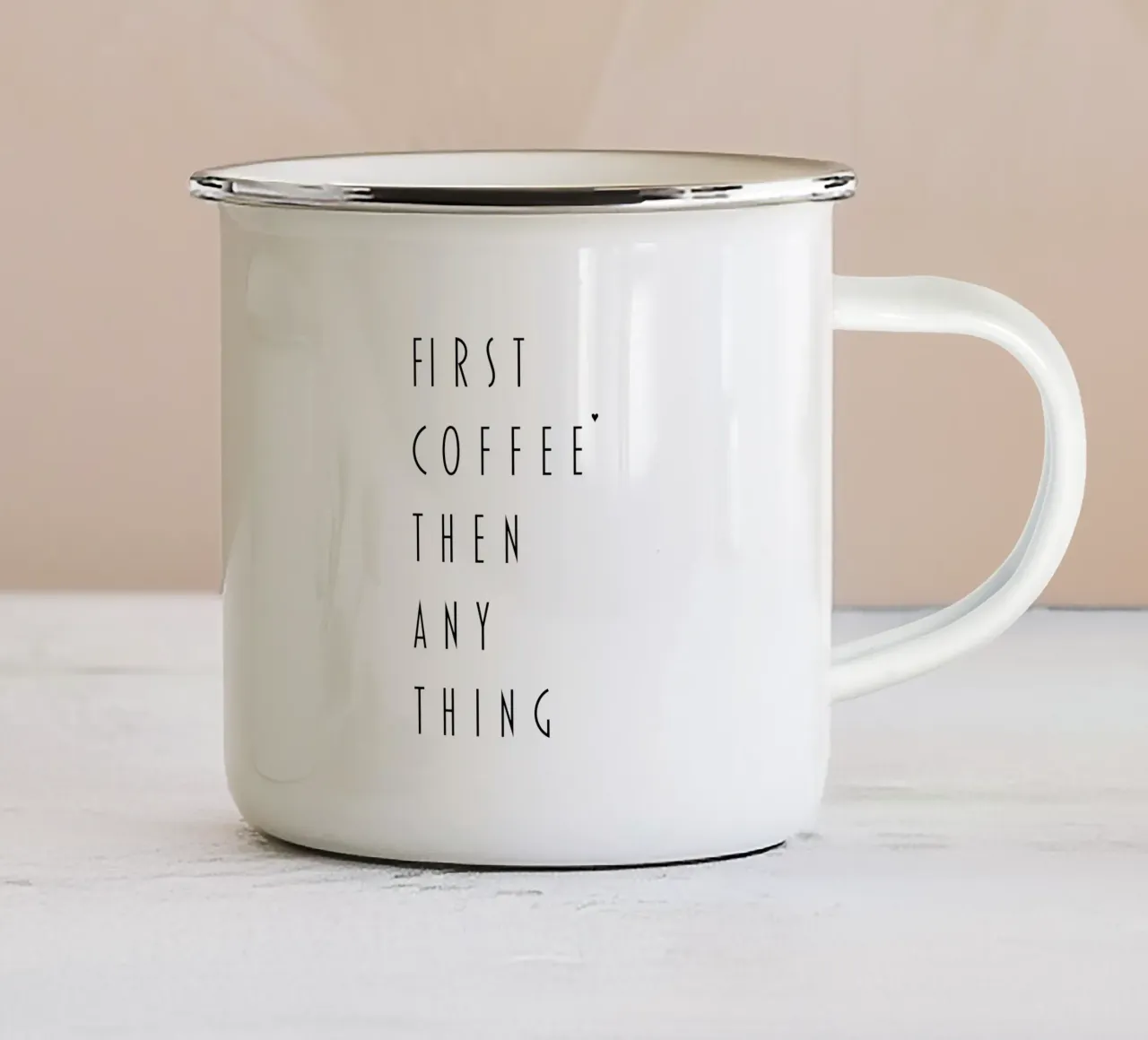 First coffee then anything tazza in smalto da typolover