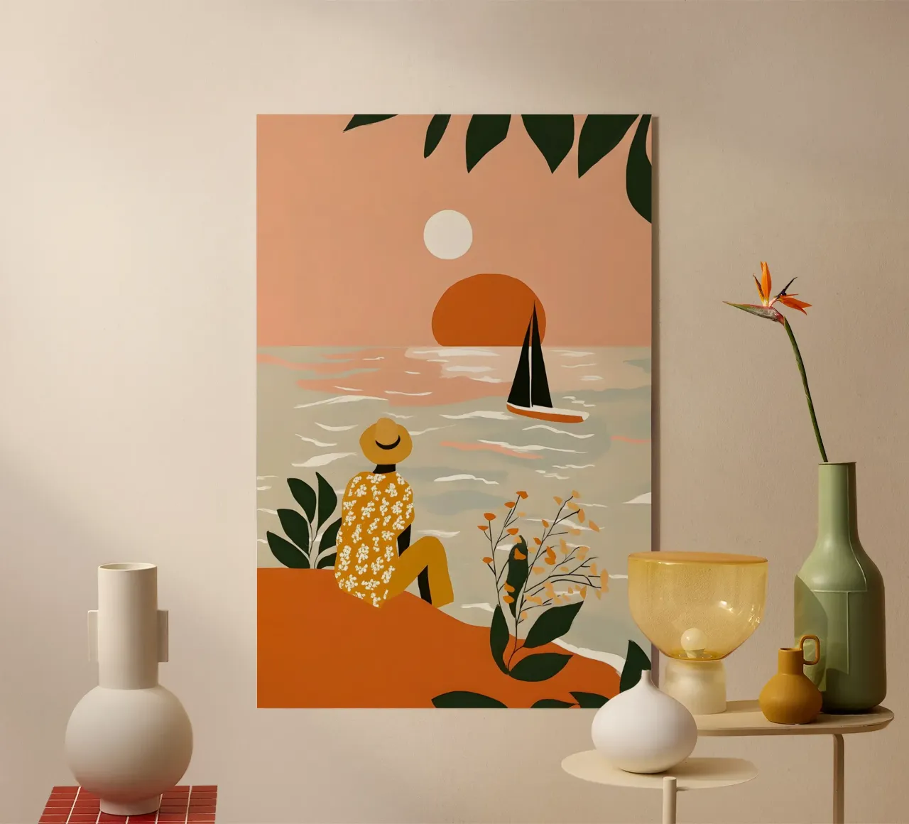 Calm Evening acryl van Vibrant Berry Studio