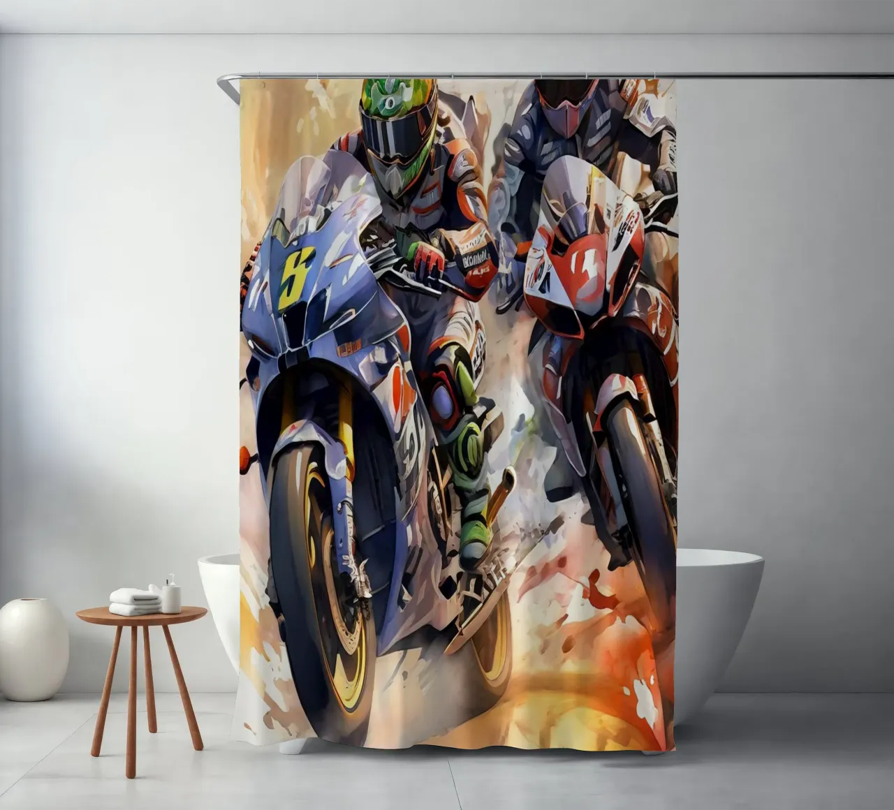 moto gp shower curtain by 🎁 ARTVI-SHOP