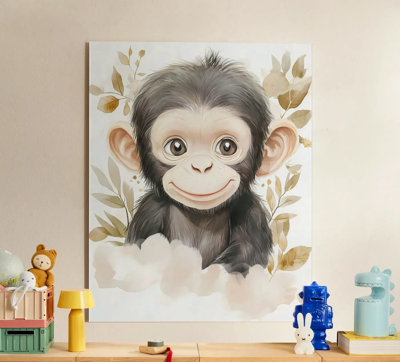Scimpanzé - acquarello plexiglass da Nursery Art Studio