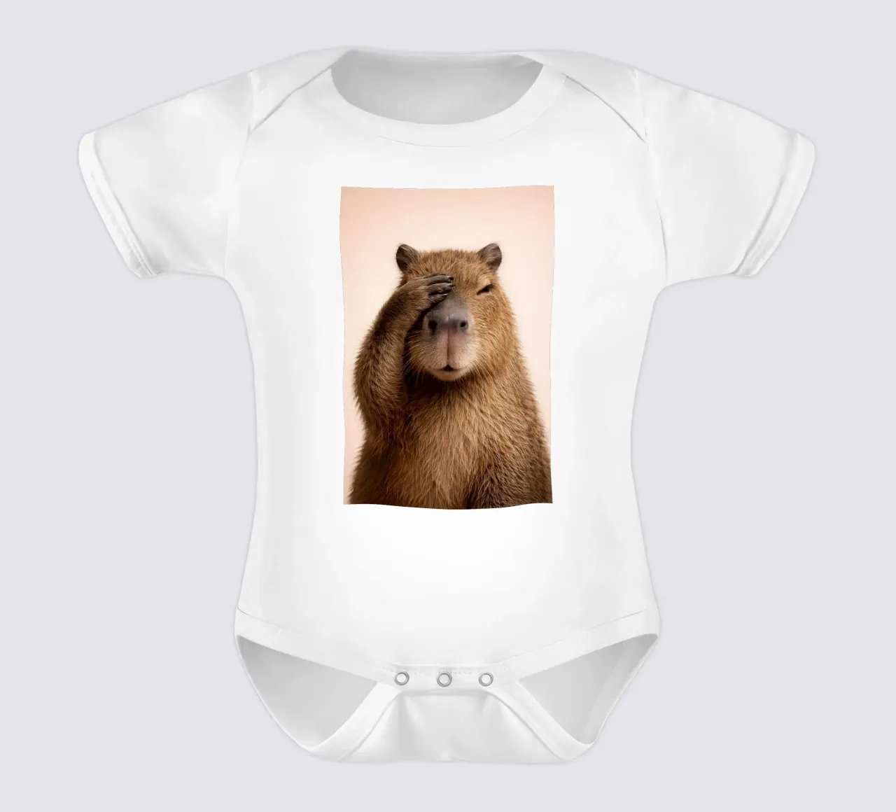 Portrait d'un Capybara amusant avecalmage du visage Art animalier minimal body bébé de Styled Creatures