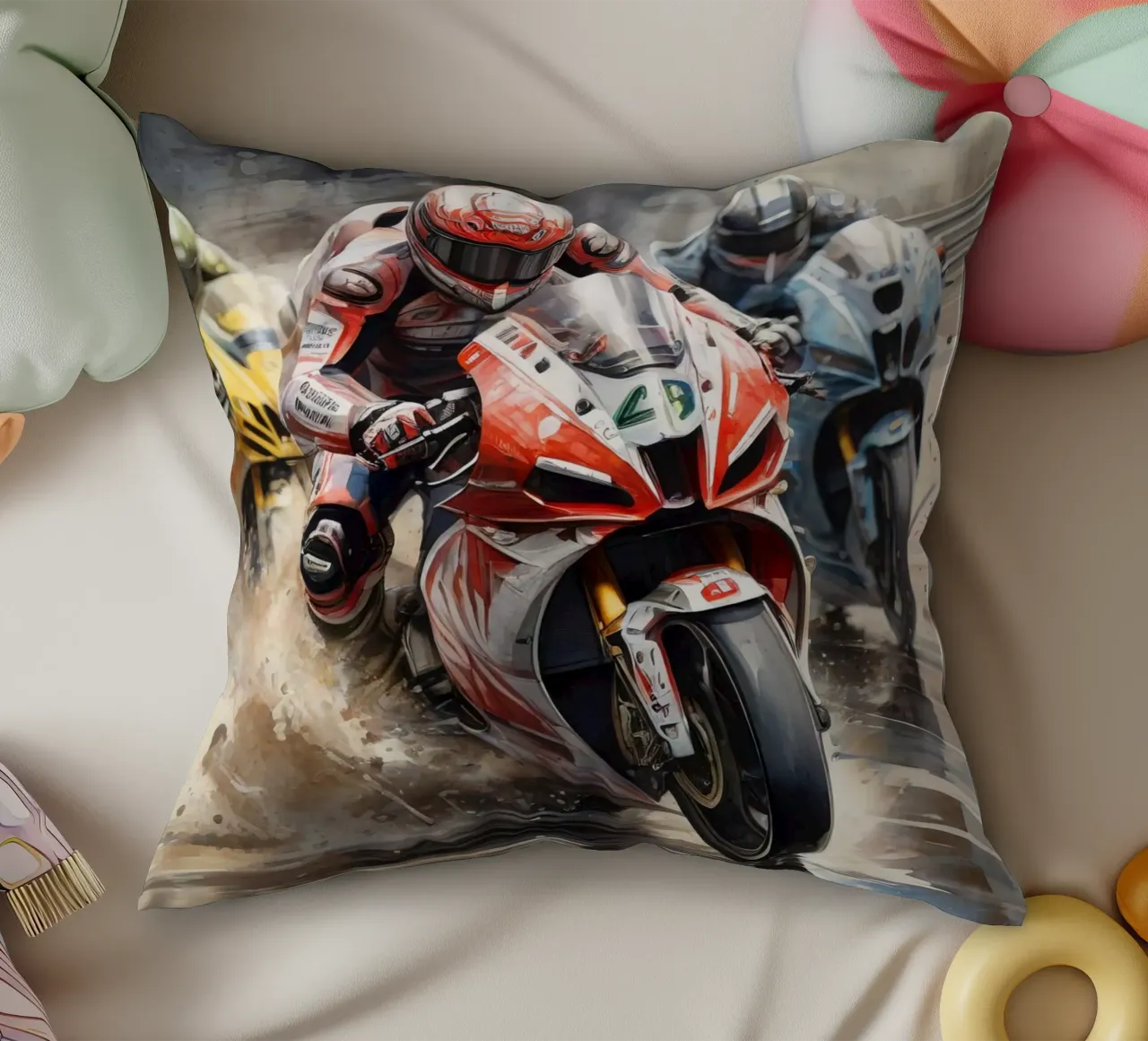 moto gp decorative cushion by 🎁 ARTVI-SHOP