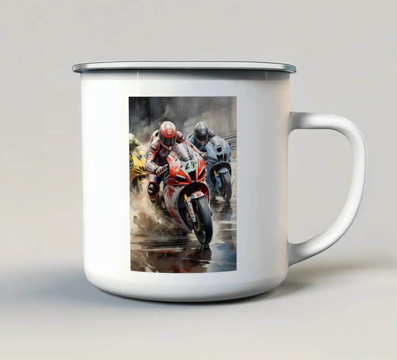 moto gp tazza in smalto da ARTVI-SHOP