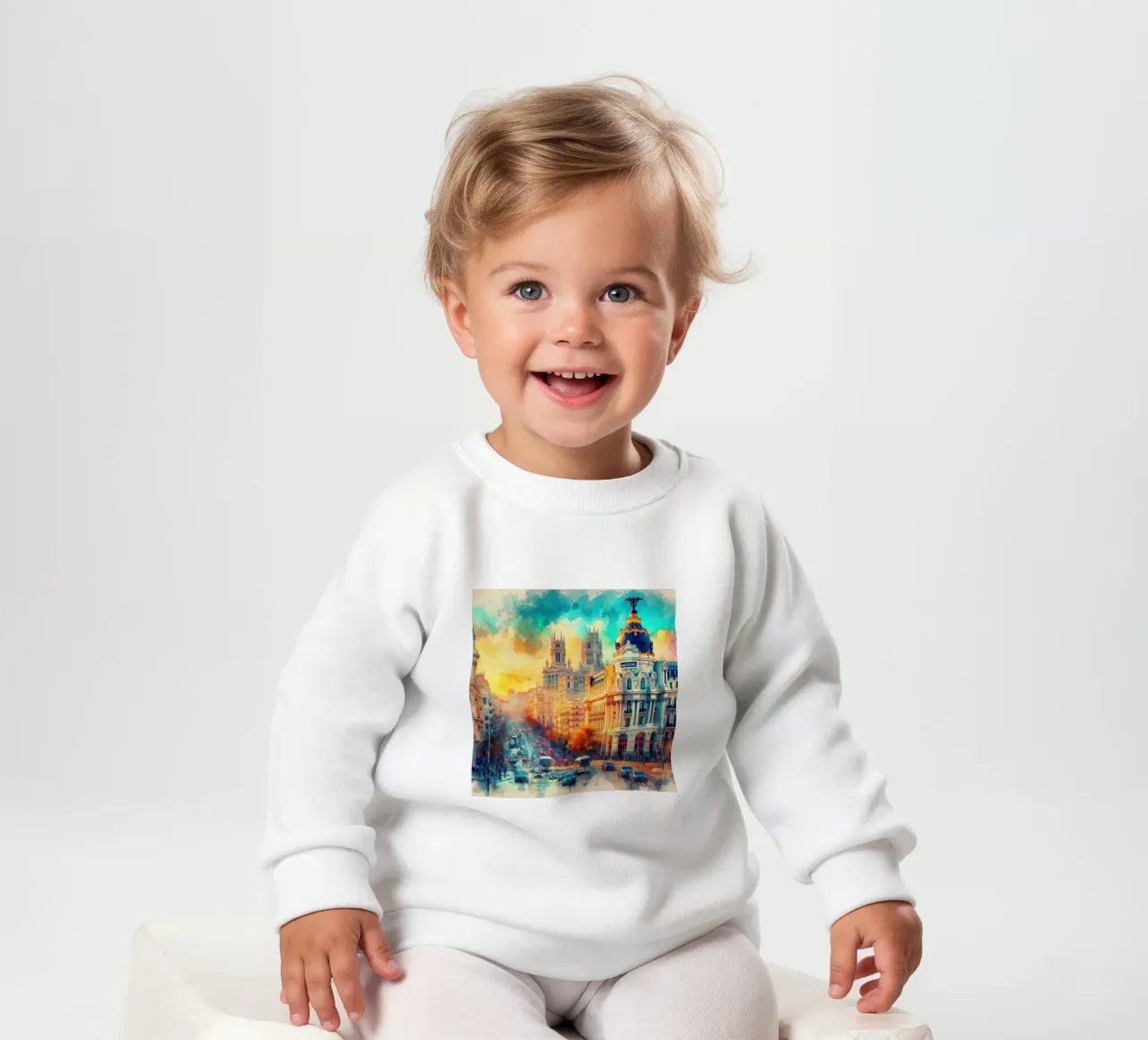 Madrid ad acquerello felpa neonato da 🎁 ARTVI-SHOP