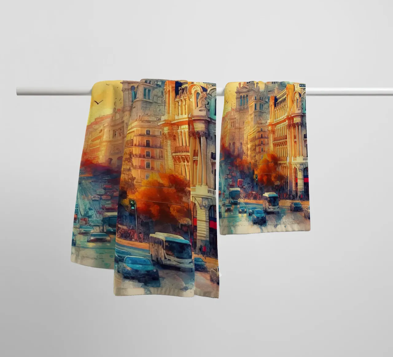 Madrid ad acquerello asciugamano da bagno da 🎁 ARTVI-SHOP