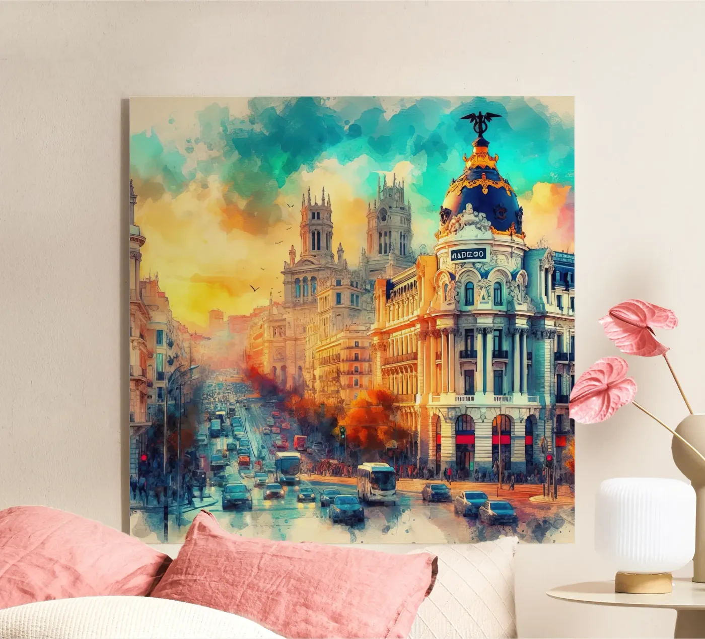 Madrid ad acquerello plexiglass da 🎁 NOBELART