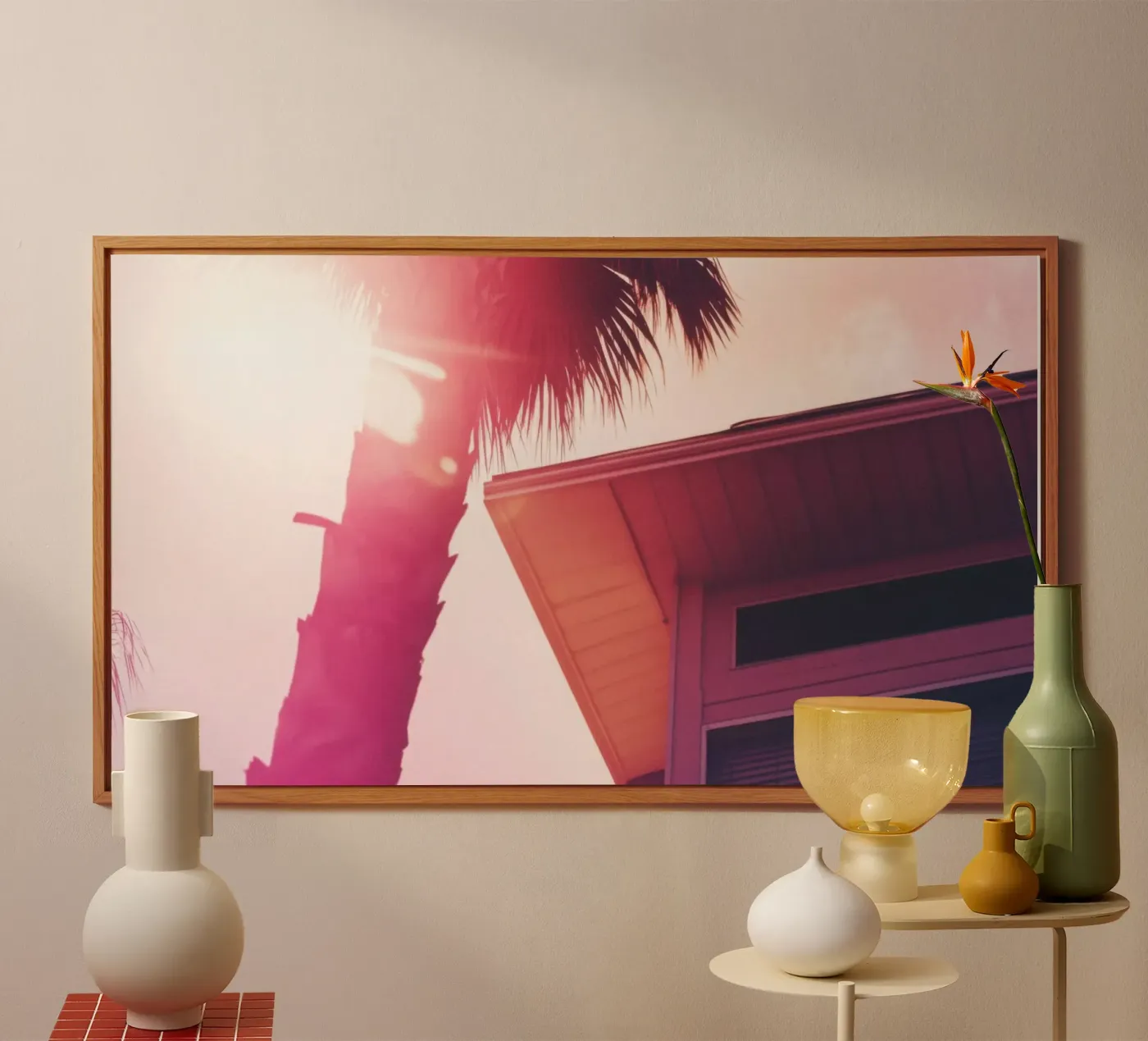 35 aluminium-dibond van Pink California | Affiches & Posters