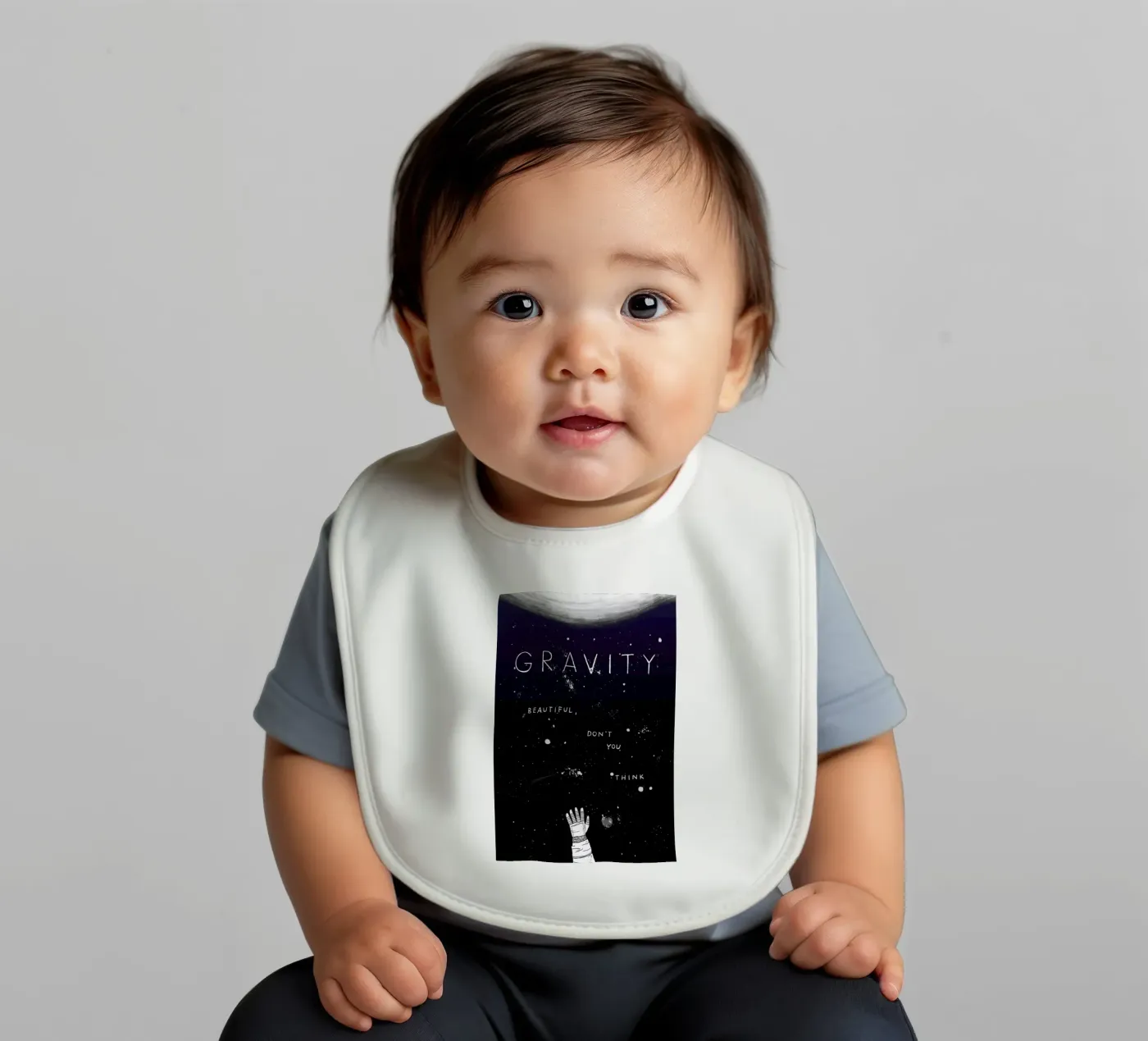 Gravity baby bib by Mary and the Locks