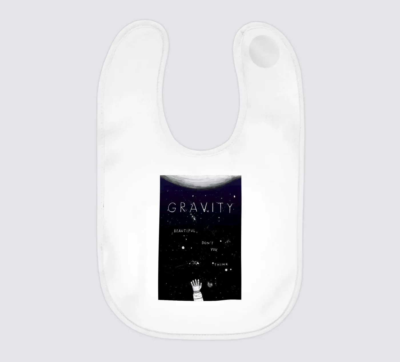 Gravity baby bib by Mary and the Locks