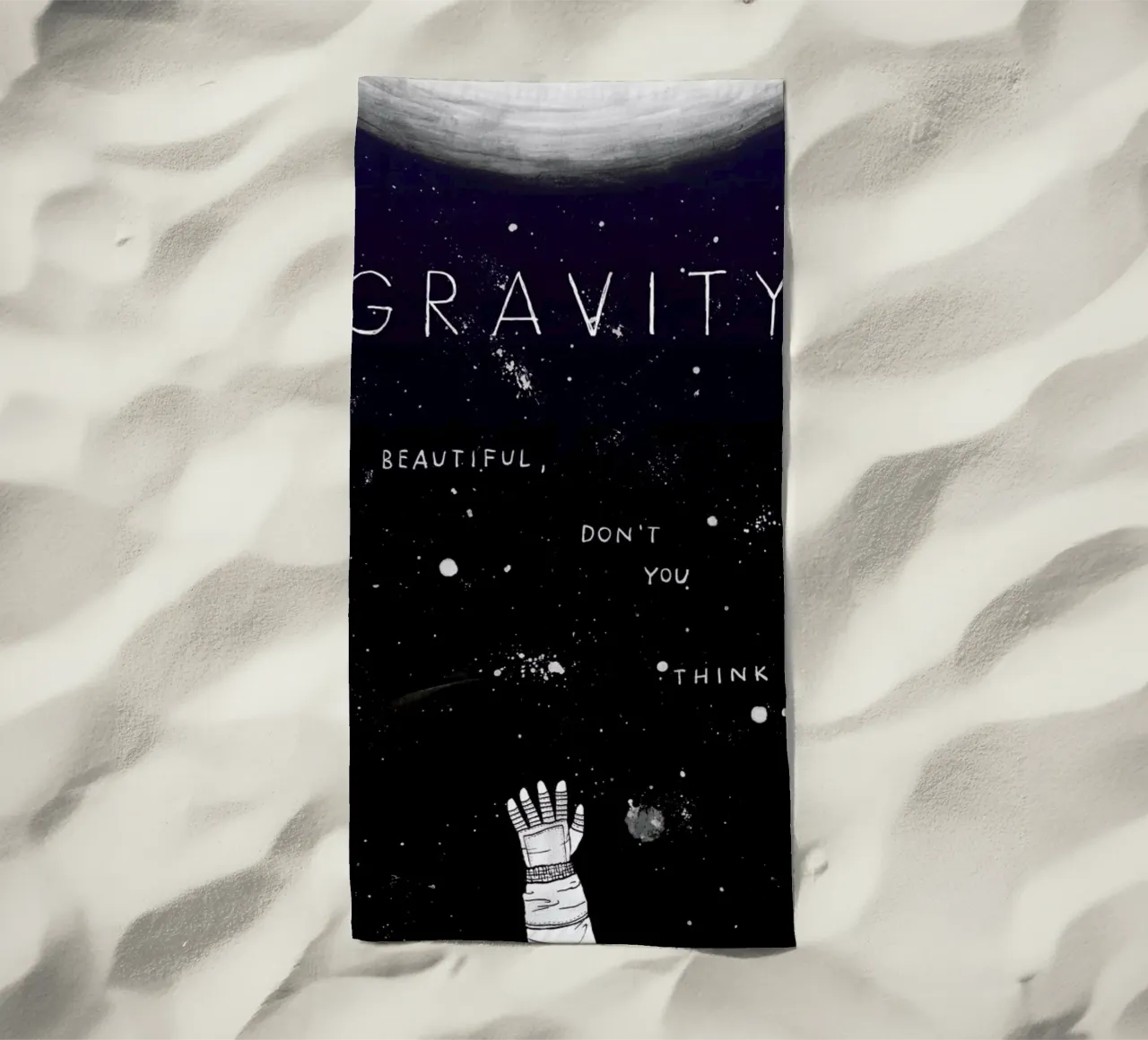 Gravity beach towel by Mary and the Locks