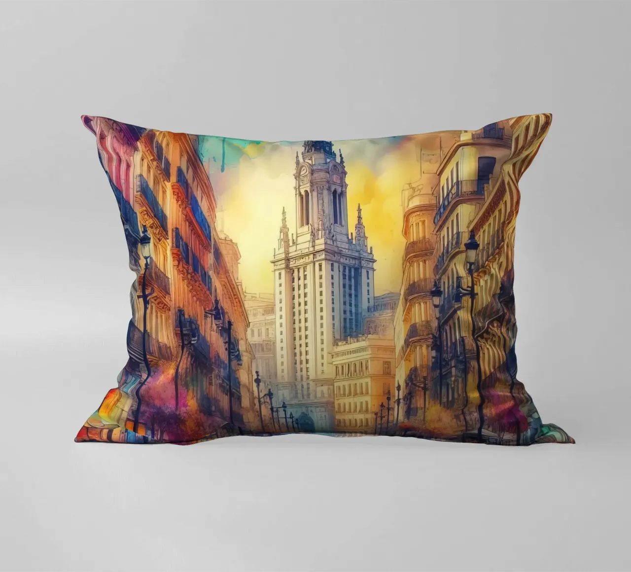 Madrid ad acquerello cuscino da 🎁 ARTVI-SHOP