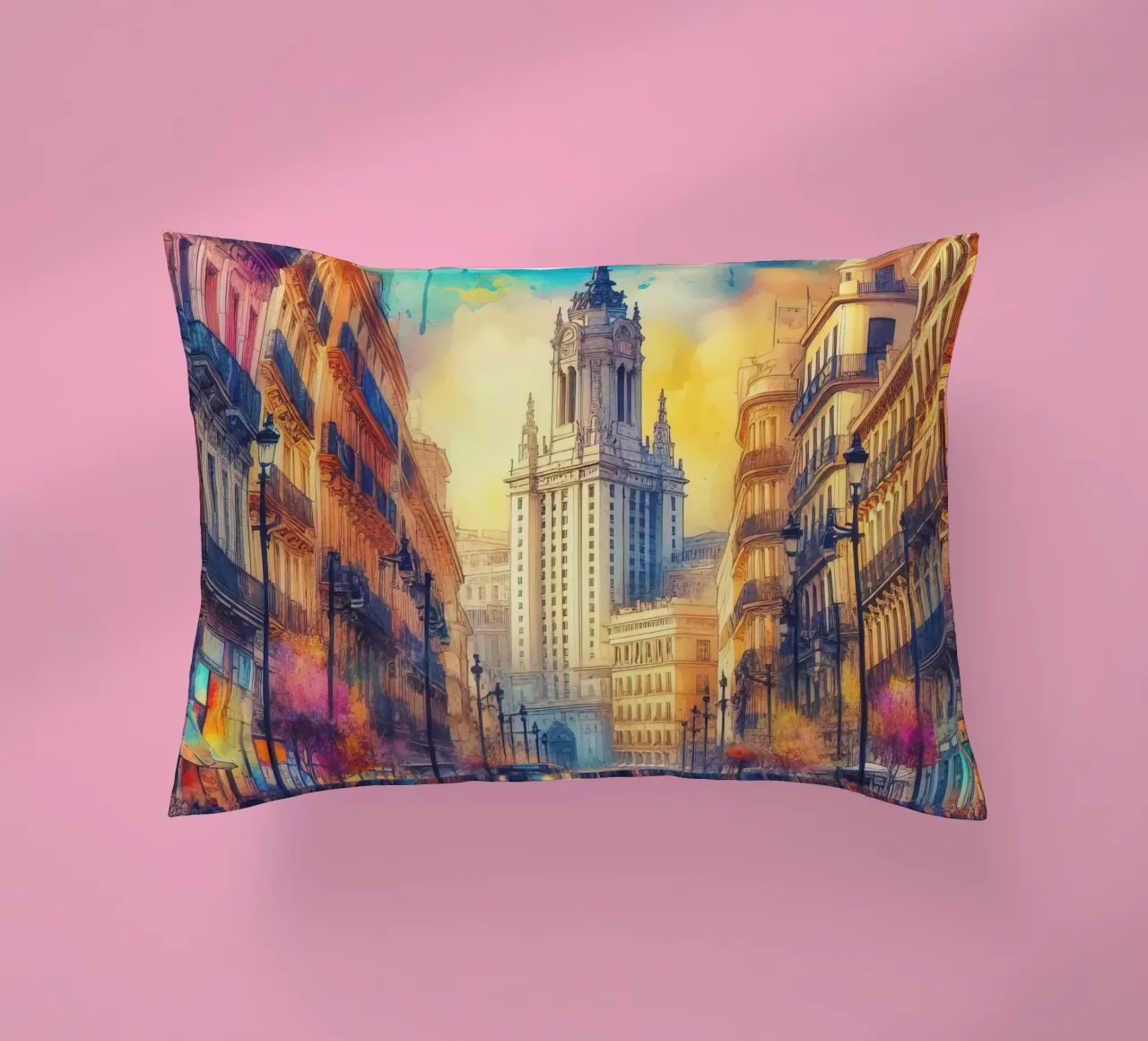 Madrid ad acquerello cuscino da 🎁 ARTVI-SHOP