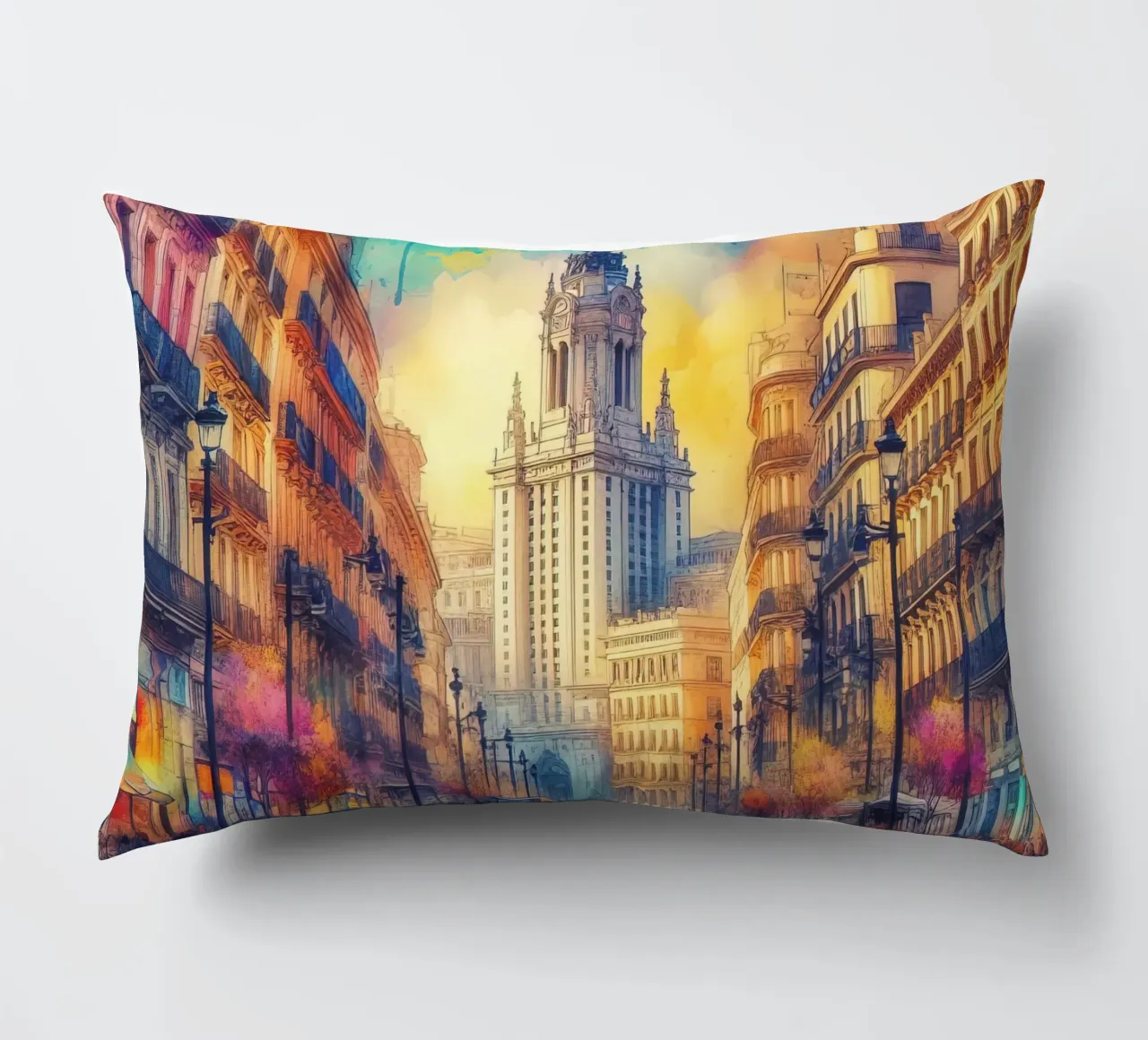 Madrid ad acquerello cuscino da 🎁 ARTVI-SHOP