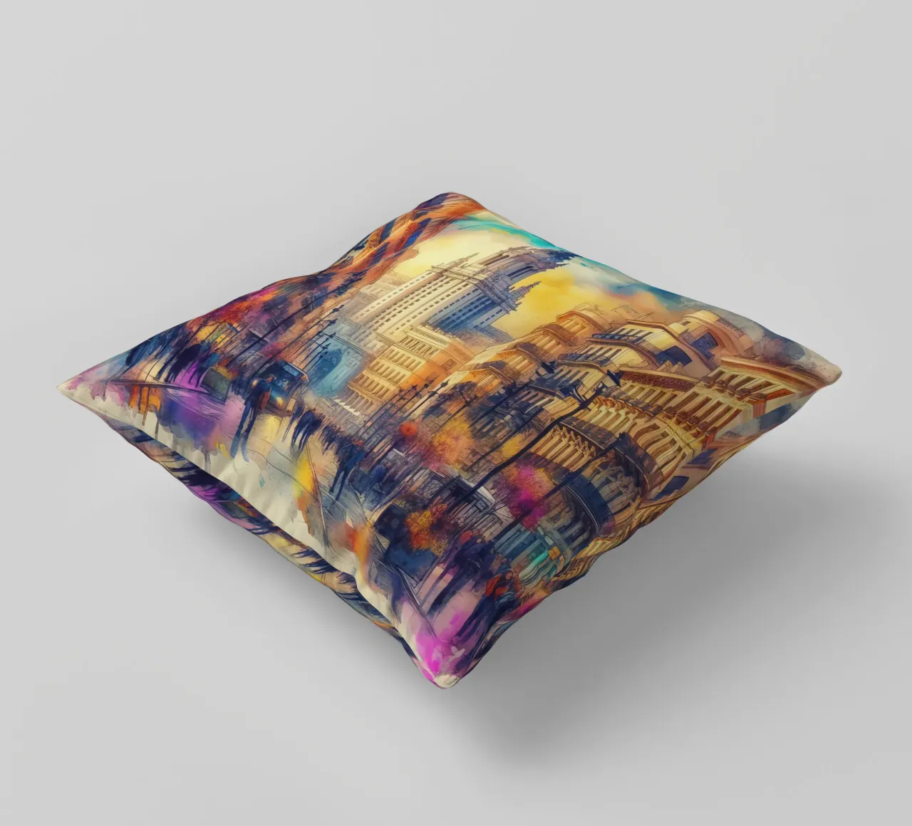 Madrid ad acquerello cuscino da 🎁 ARTVI-SHOP