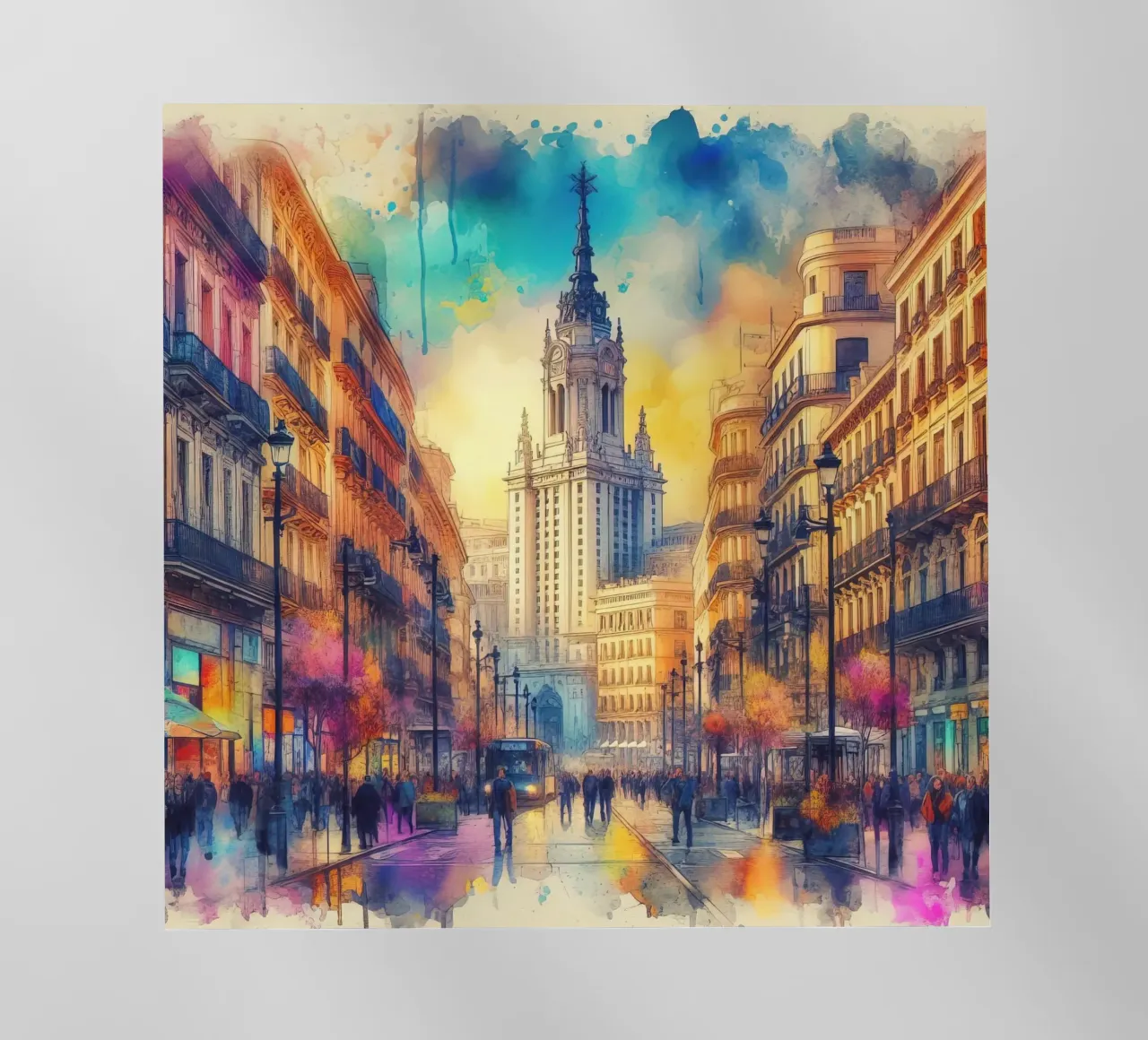 Madrid ad acquerello pellicola backlit da 🎁 ARTVI-SHOP