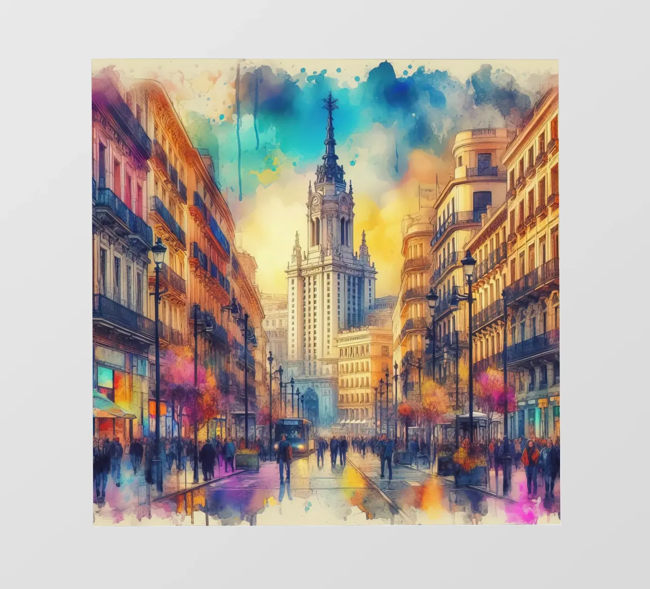 Madrid ad acquerello pellicola backlit da 🎁 ARTVI-SHOP