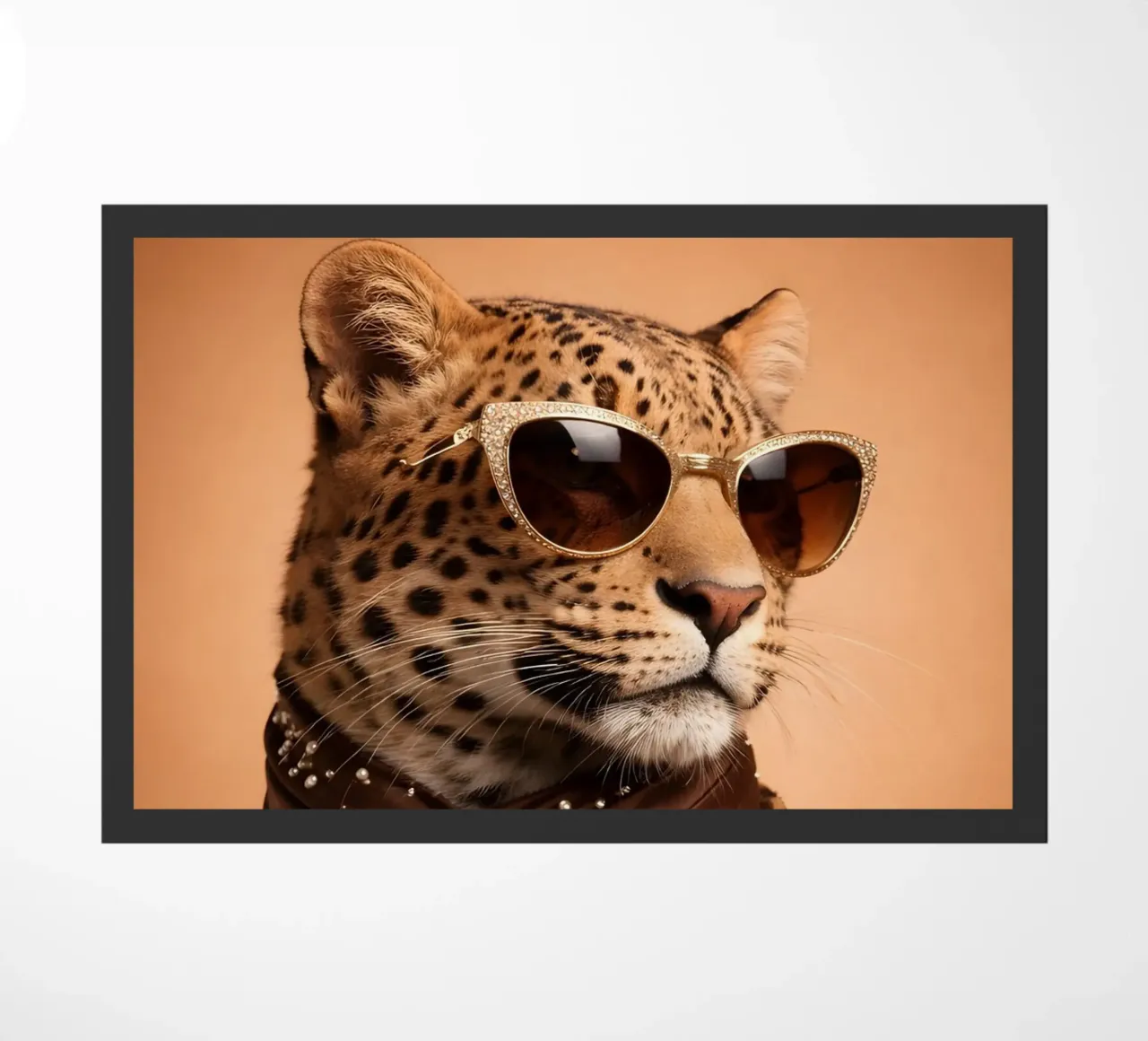 Ritratto leopardato di moda con occhiali da sole e sciarpa di seta zerbino da Styled Creatures