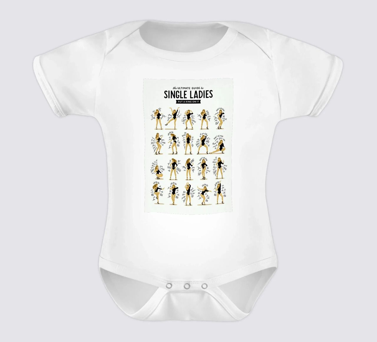 Single Ladies - Draw Me A Song Project short-sleeve baby romper by Nour Tohme