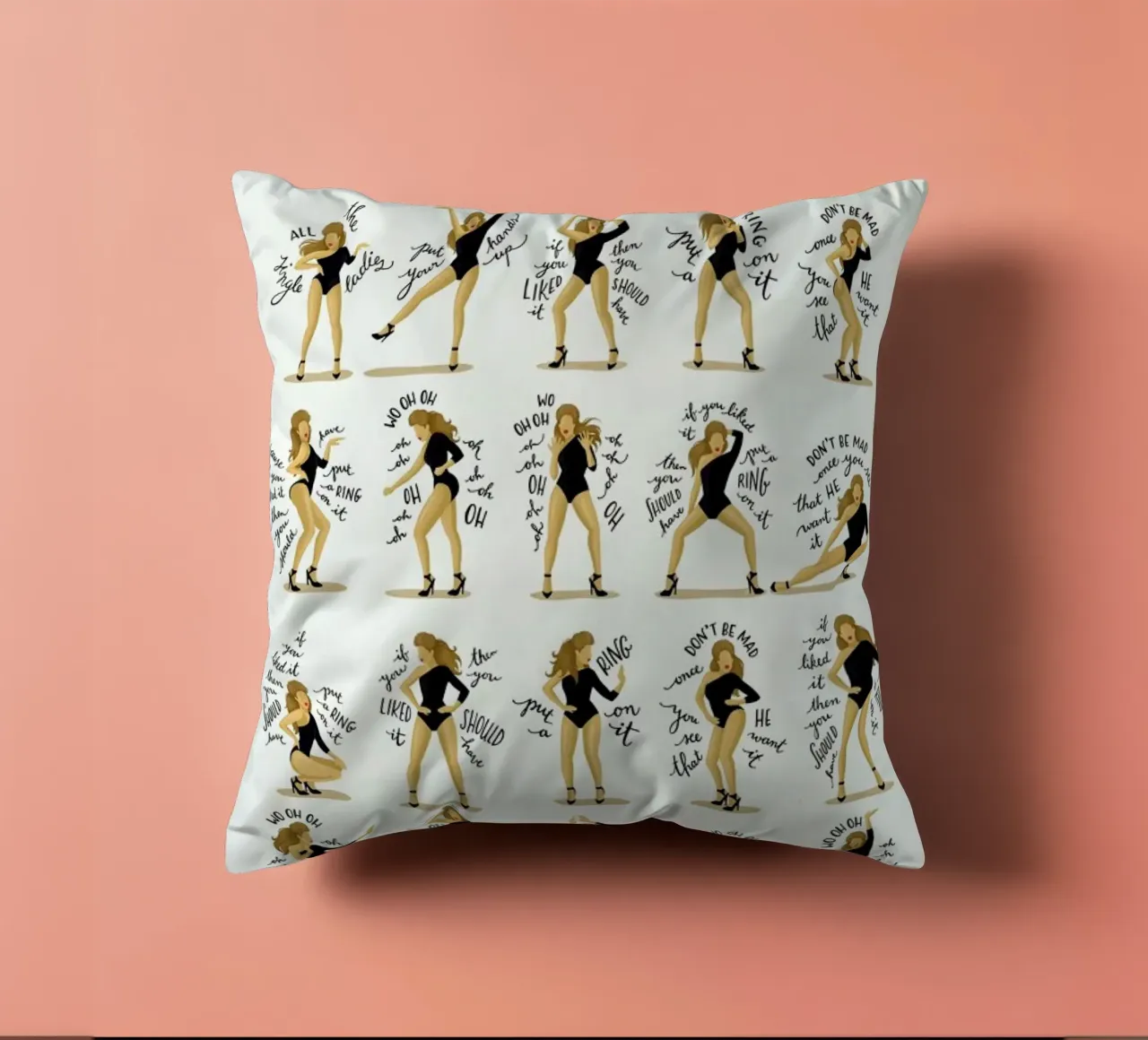 Single Ladies - Draw Me A Song Project cuscino da Nour Tohme