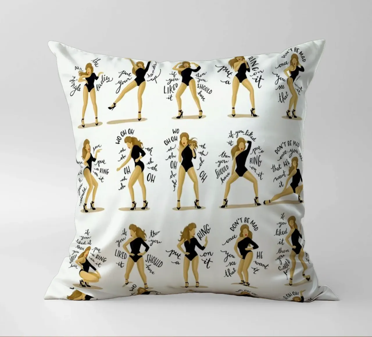 Single Ladies - Draw Me A Song Project cuscino da Nour Tohme