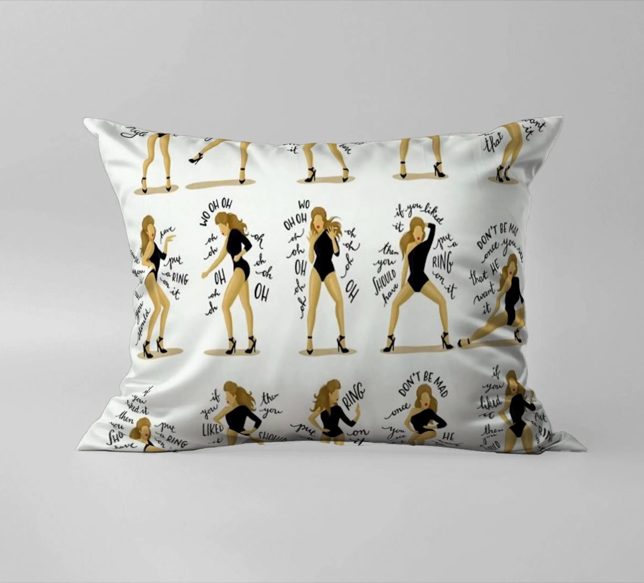 Single Ladies - Draw Me A Song Project decorative cushion by Nour Tohme
