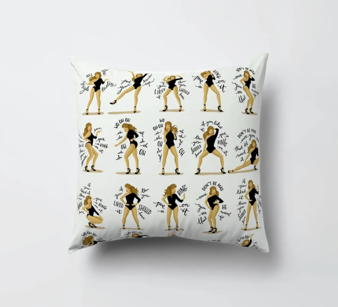 Single Ladies - Draw Me A Song Project cuscino da Nour Tohme