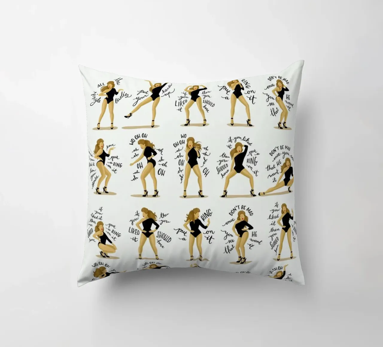 Single Ladies - Draw Me A Song Project cuscino da Nour Tohme