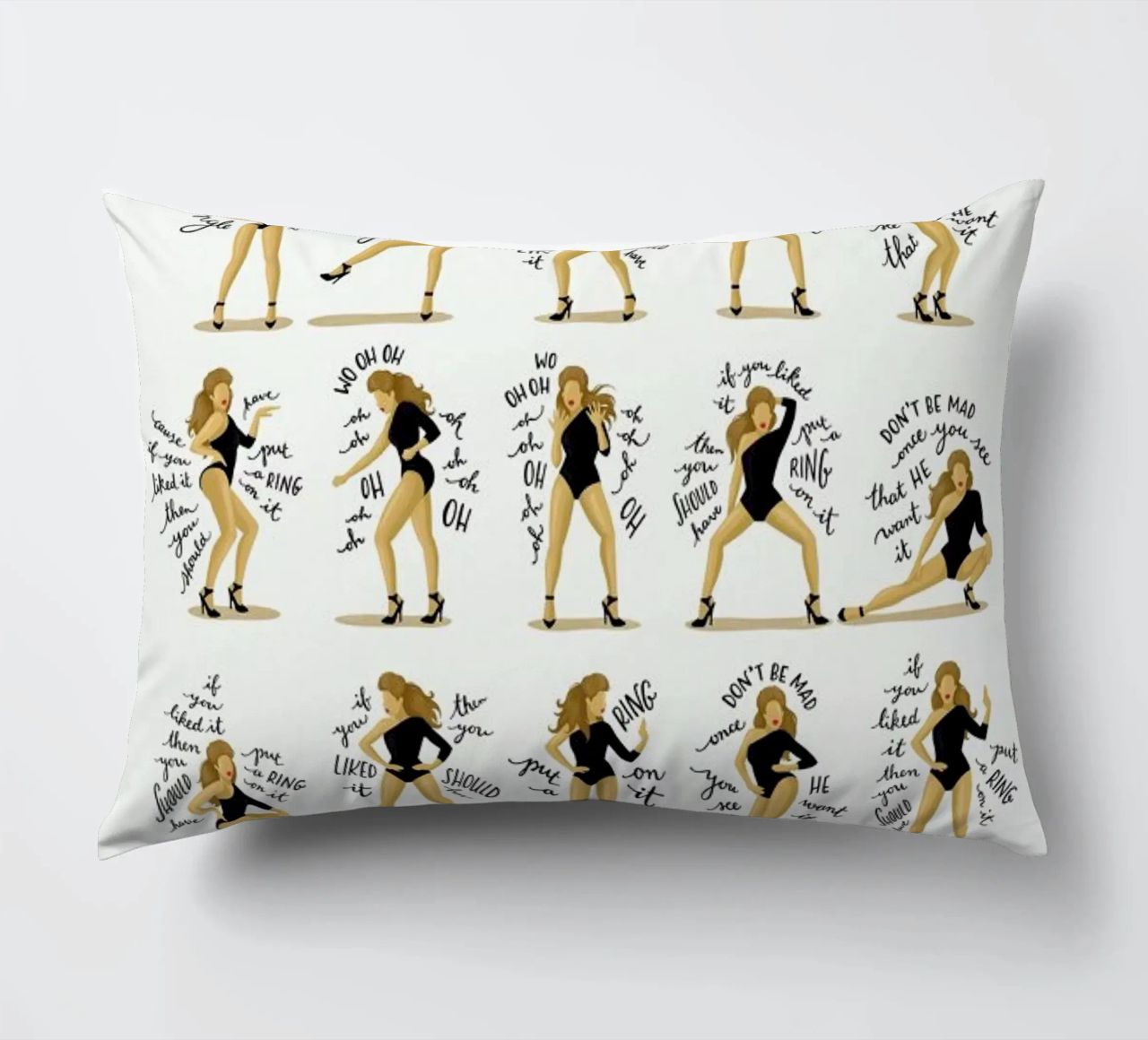 Single Ladies - Draw Me A Song Project decorative cushion by Nour Tohme