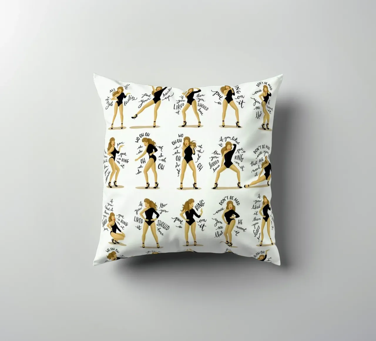 Single Ladies - Draw Me A Song Project cuscino da Nour Tohme