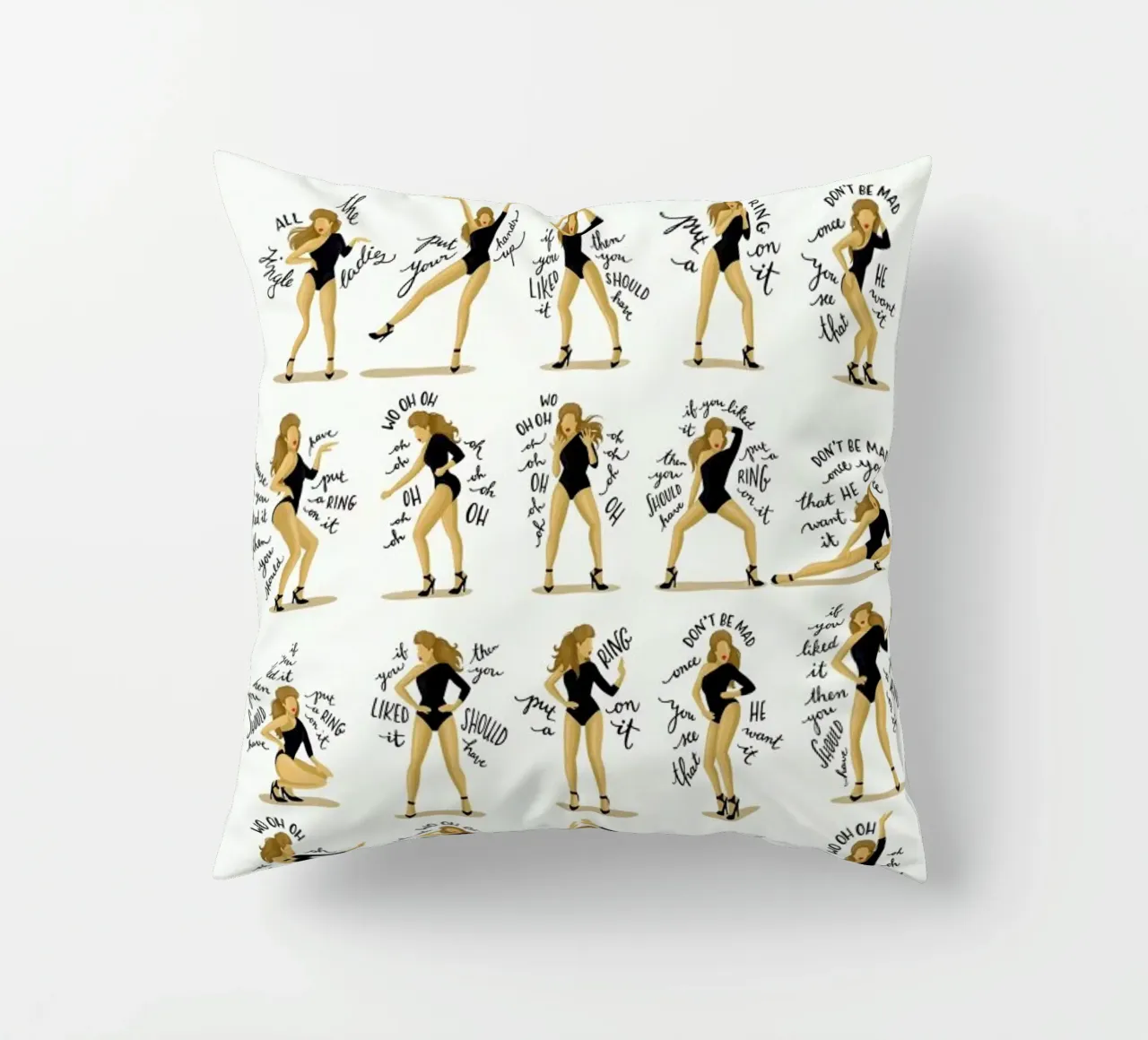 Single Ladies - Draw Me A Song Project cuscino da Nour Tohme