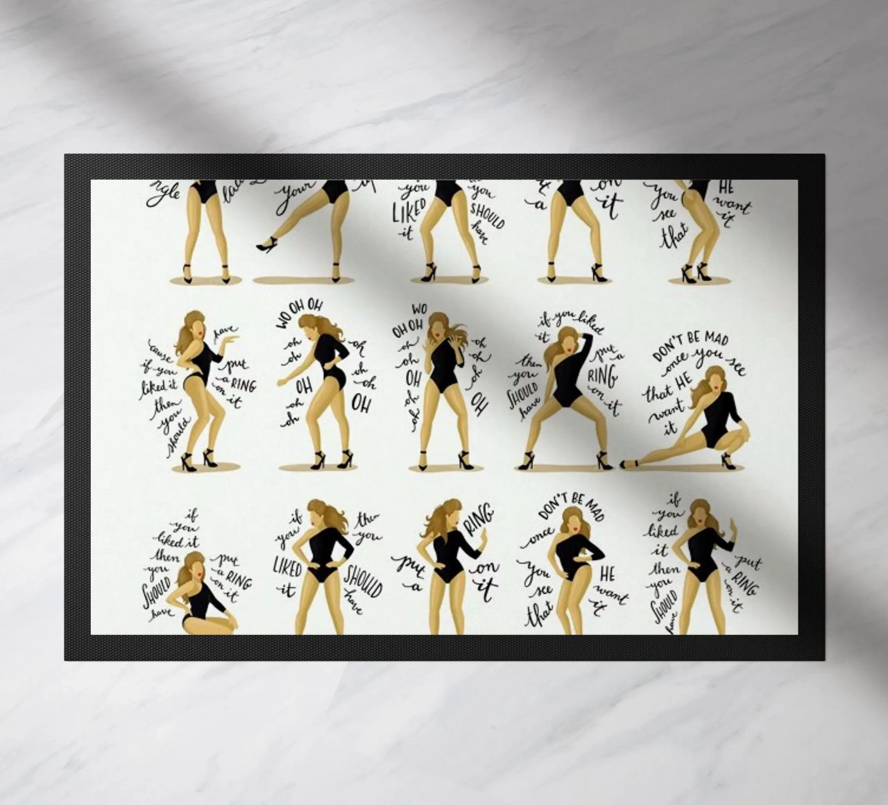 Single Ladies - Draw Me A Song Project doormat by Nour Tohme