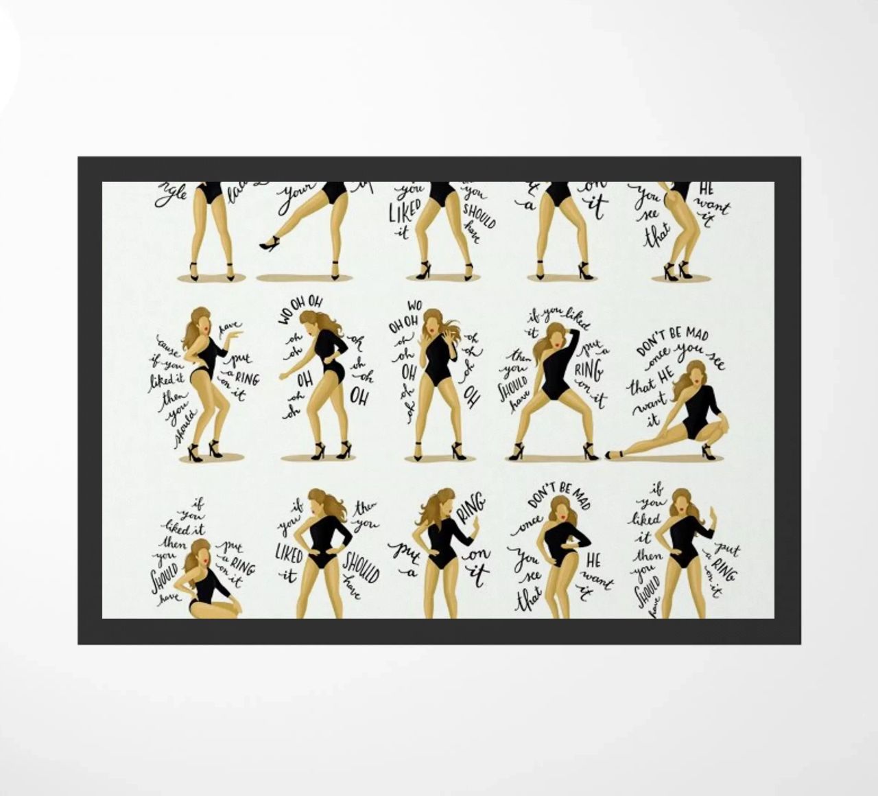 Single Ladies - Draw Me A Song Project doormat by Nour Tohme